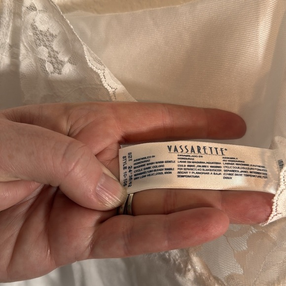 Vassarette White Lace Trimmed Slip Dress Size Large - Picture 3 of 8